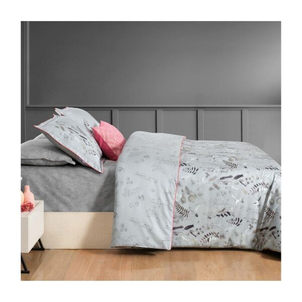 Sarev Martina Saten Nevresim Takımı Çift Kişilik 4 Yastık Gri