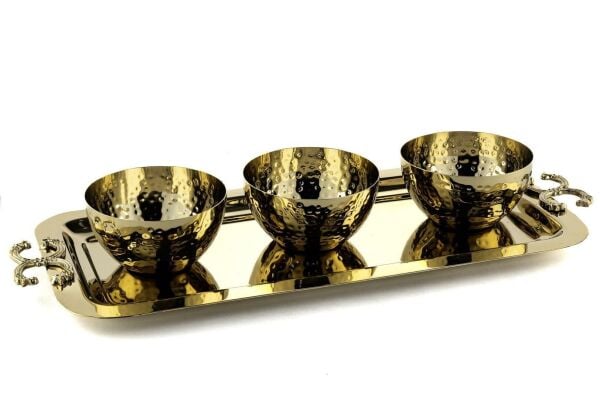 Mikasa Moor Gold C Logolu 3'lü Çerezlik 42x18x6 cm