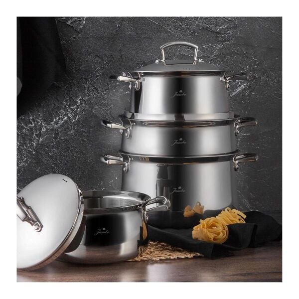 Jumbo Flame 4 Parça Tencere Seti Çelik