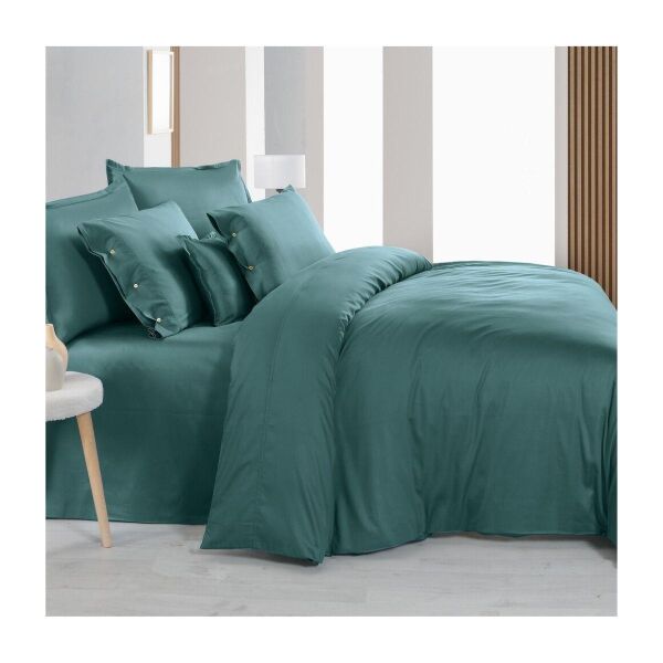 Sarev Monochrome Saten Tekli Nevresim -Ocean