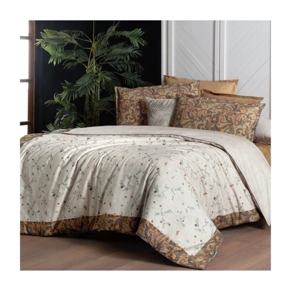 Sarev Saura Fancy Nevresim Takımı Çift Kişilik 2 Yastık Bej