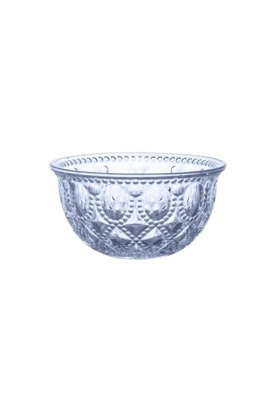 Easy Life Rölyef Süslemeli 4 lü Cam Kase Seti Mavi 400 ml 12.7cm - h 6.6cm