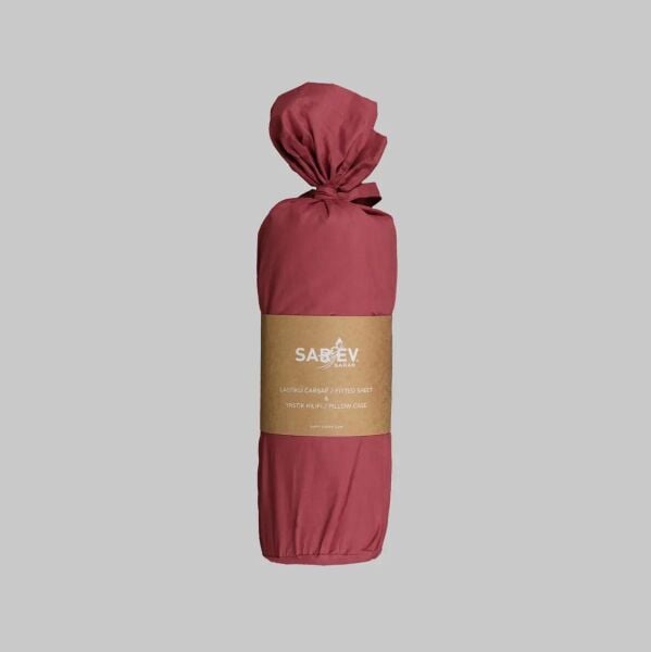 Sarev Fitted Çarşaf Seti Ranforce Tek Kişilik-Bordo