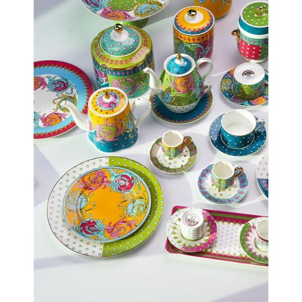 Lucky Art Estelle Bone 2'li Tepsili Kahve Fincanı Seti