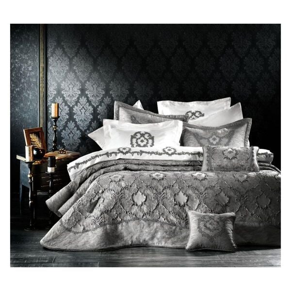 Zebra Casa Madison Yatak Örtüsü-Gri