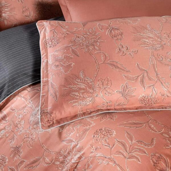 Sarev Orlina Saten Nevresim Takımı Çift Kişilik 4Yastık- Taba