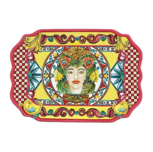 Baci Milano Sicily Tepsi 47 cm x 33 cm Turuncu