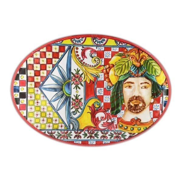 Baci Milano Sicily Melamin Oval Servis Tabağı 35,5 cm x 51 cm Turuncu