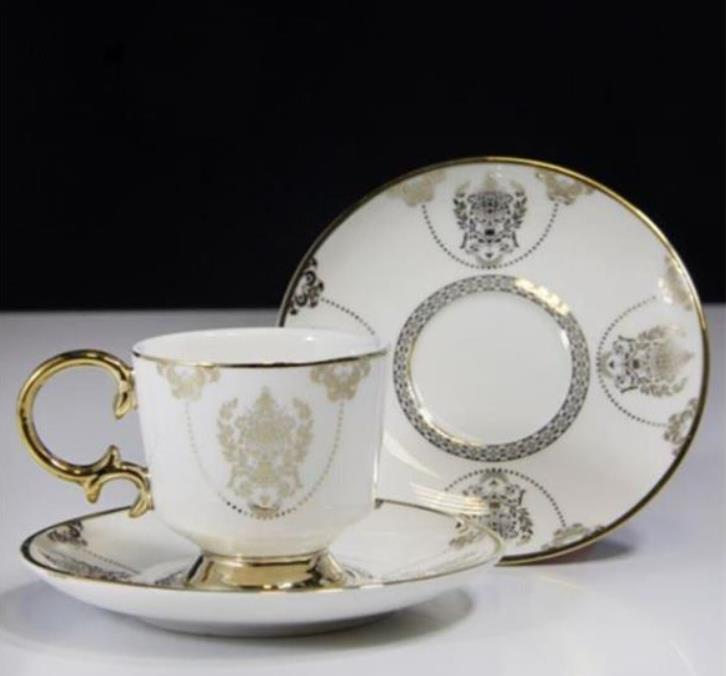 Kosova İst-71 Porselen 90cc 6'lı Yaldız Fincan Takımı  4 Renk