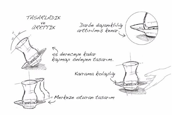 Porland Altın Yıldız Çay Bardak Takımı 12 Parça