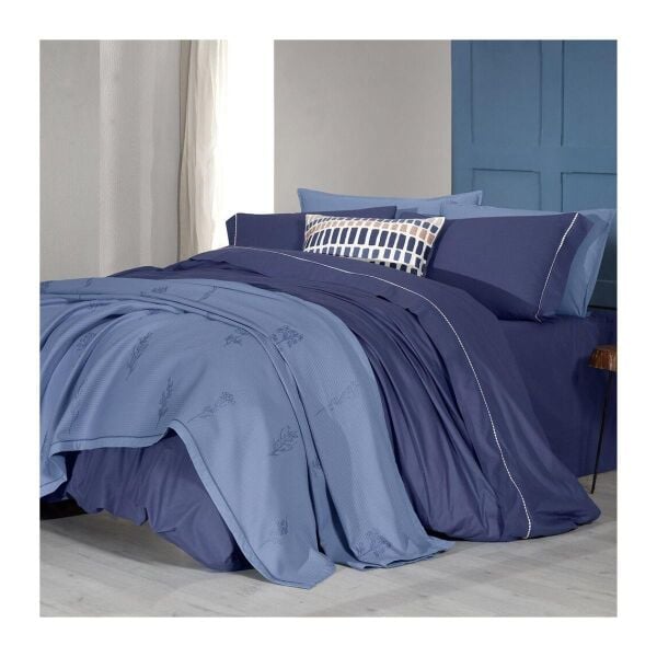 Sarev Eva Eldon Takım Pike Takımı  Nevresim Seti 1 Yastık-Mavi