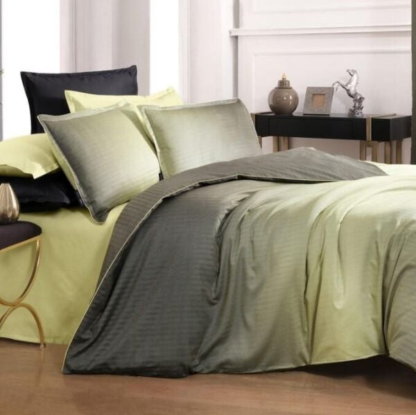 Sarev Solido Tencel Nevresim Takımı Çift Kişilik 4Yastık-Yeşil