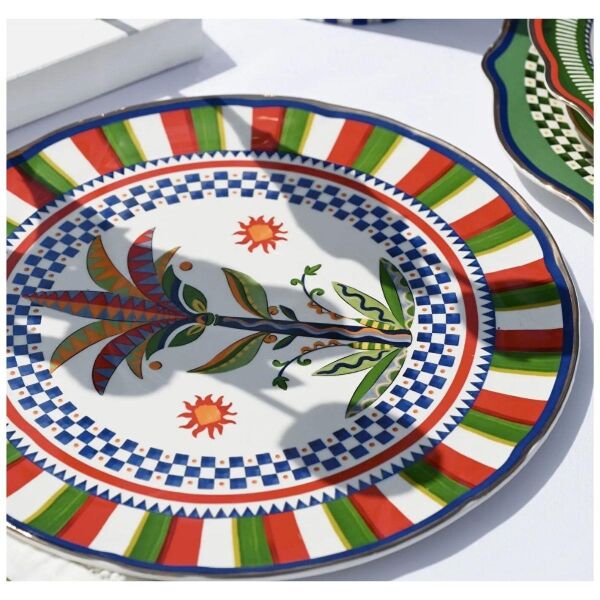 Baci Milano Dolce Vita Palmiye Desenli Servis Tabağı 32 Cm