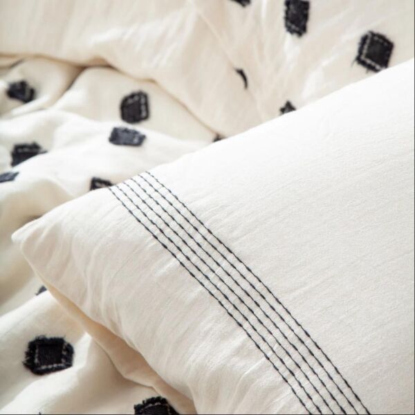 Ecocotton İmre Nevresim Takımı %100 Organik Pamuk Müslin Siyah KZ