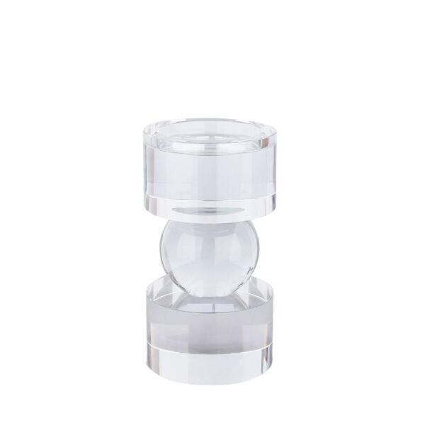 Lucky Art Şeffaf Yuvarlak Mumluk 19cm