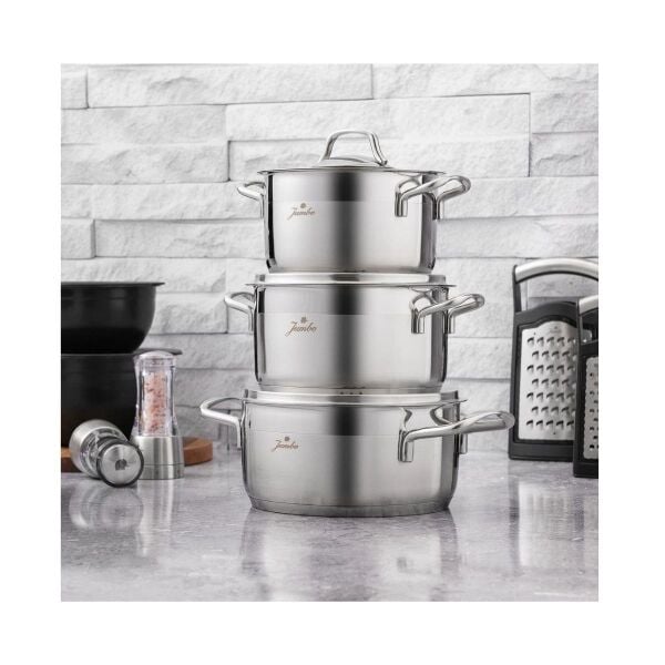 Jumbo Myra 6 Parça Midi Çelik Tencere Çelik