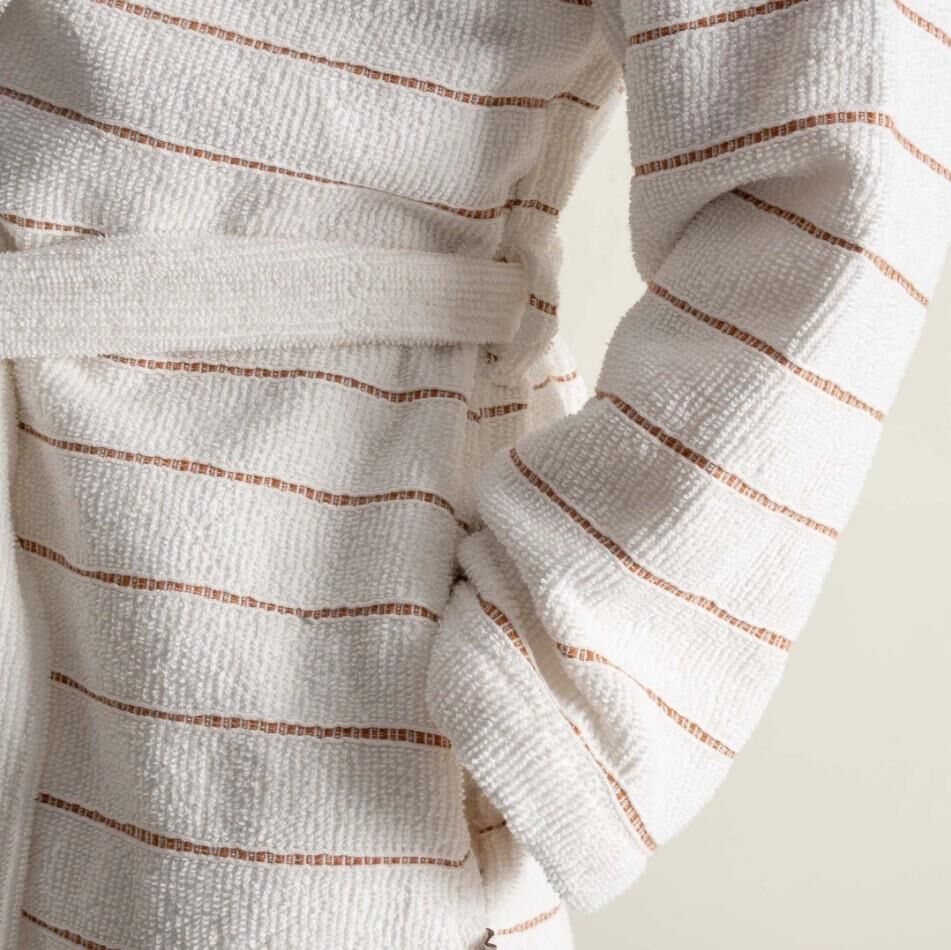 Ecocotton İmre Kadın Bornoz %100 Organik Pamuk Jakarlı Kiremit XL