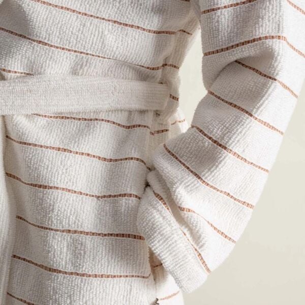 Ecocotton İmre Kadın Bornoz %100 Organik Pamuk Jakarlı Kiremit XL
