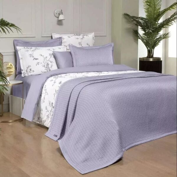 Sarev Aida Yatak Örtüsü Ve Nevresim Takımı Lila Çift Kişilik