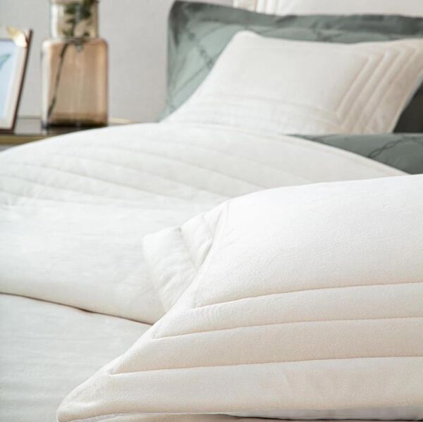 Ecocotton Feza Krem Çift Kişilik Yatak Örtüsü Takımı Krem CK