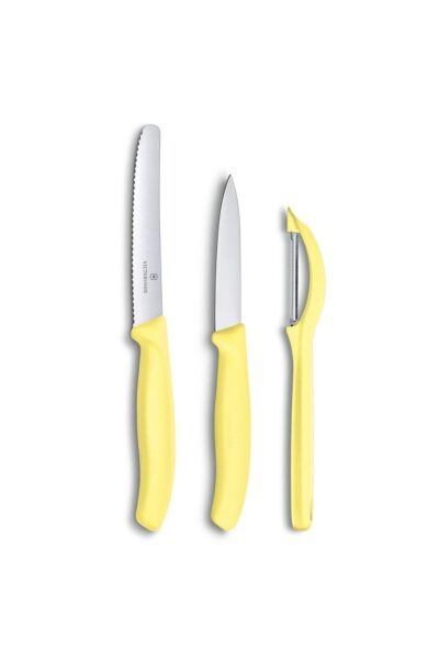 Victorinox 6.7116.31L82 Swiss Classic Trend Colors Soyacak ve Soyma Bıçak Seti Sarı