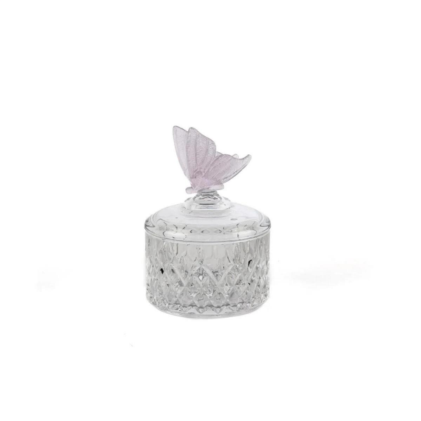 Mikasa Moor Lila Kelebekli Kapaklı Cam Şekerlik 11x15cm