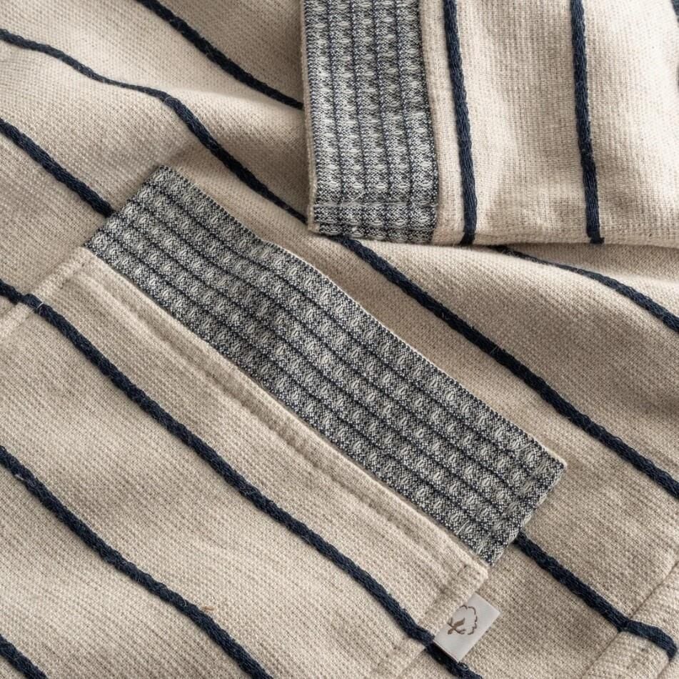 Ecocotton Arden Erkek Bornoz %100 Organik Pamuk Kenevir Karışımlı Bornoz Lacivert XXL