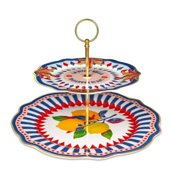 Baci Milano Dolce Vita Limon Desenli Kek Standı 31 Cm