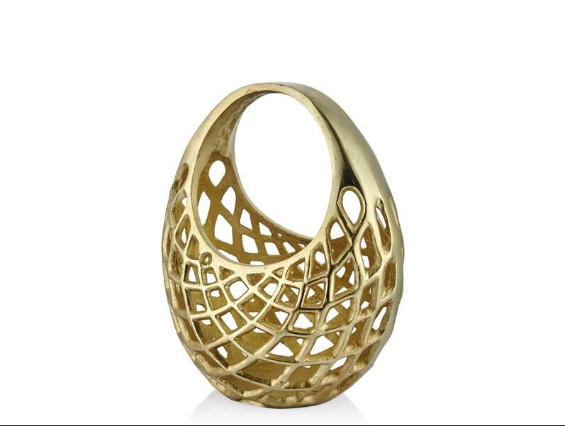 Lamedore Sepet Gold Büyük Dekor 30x21x36 Cm