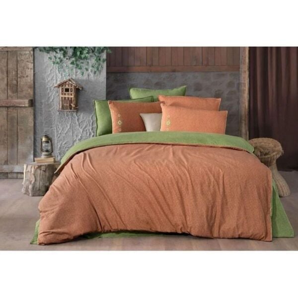 Sarev Laverna Flanel Nevresim Takımı Taba Çift Kişilik