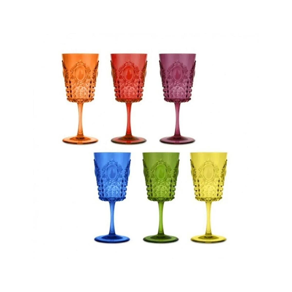 Baci Milano Baroque Rock Anniversary 6'lı Renkli Kadeh Seti