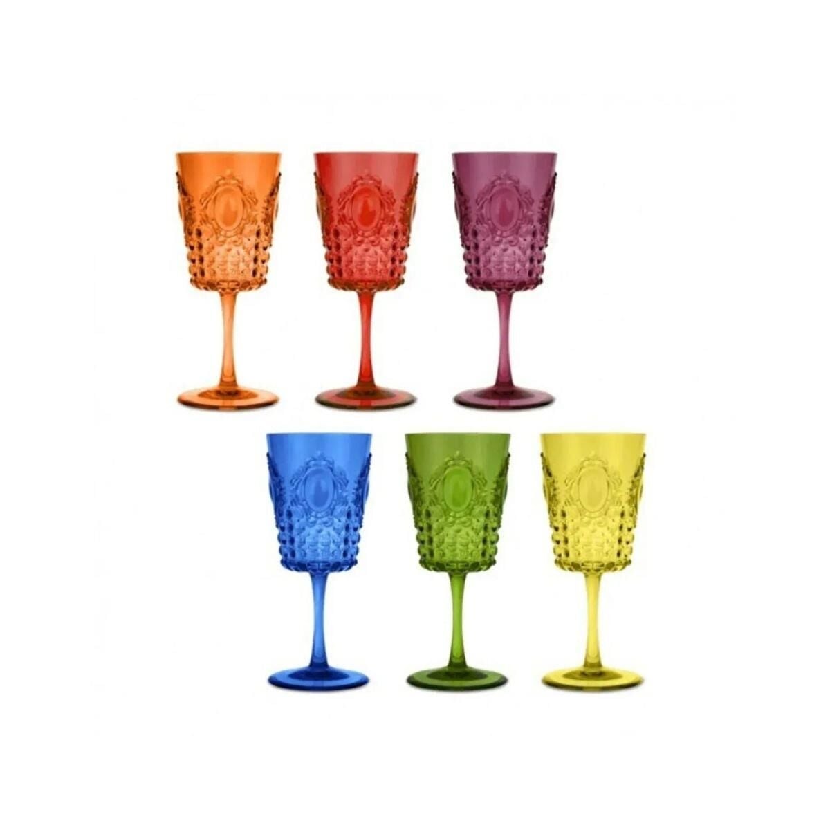 Baci Milano Baroque Rock Anniversary 6'lı Renkli Kadeh Seti