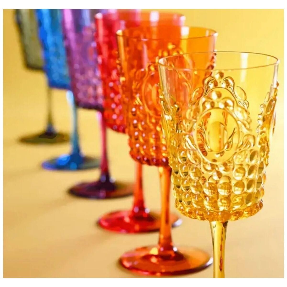 Baci Milano Baroque Rock Anniversary 6'lı Renkli Kadeh Seti