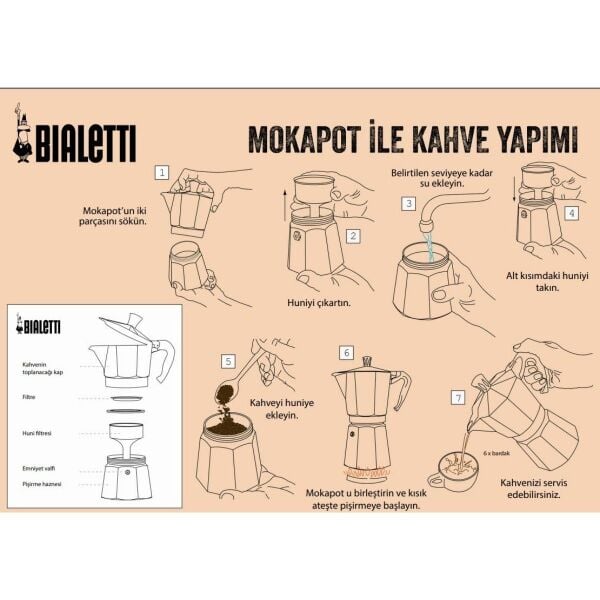 Bialetti Moka Express Excl. Krem 6 Cup
