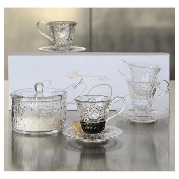 Baci Milano Baroque Rock Cake Şerkerlik Ve Kaşığı Şeffaf