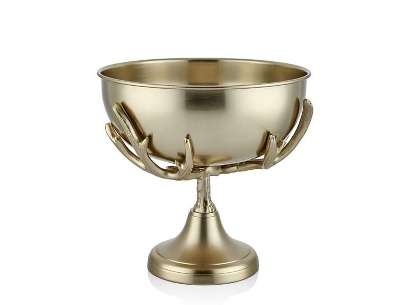 Lamedore Rafelle Metal Tabanlı Gold Dekoratif Kase 33x33x34 CM