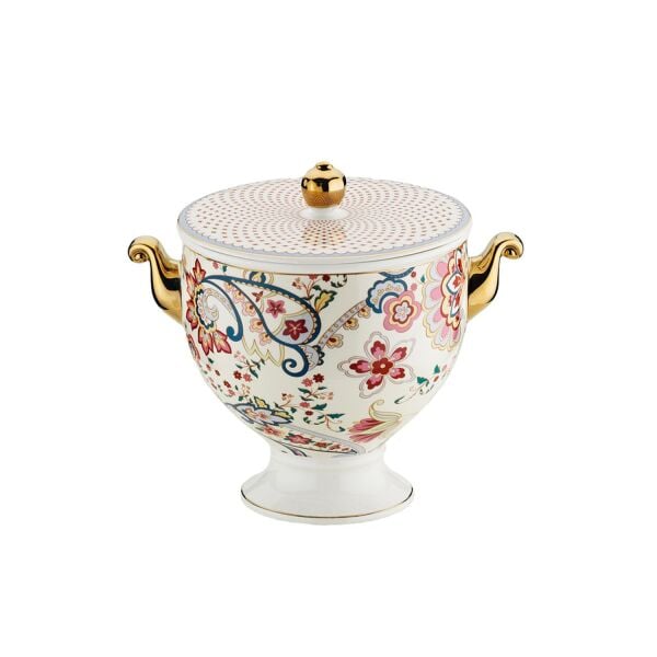 Lucky Art Paisley Bone Kulplu Kavanoz 15cm