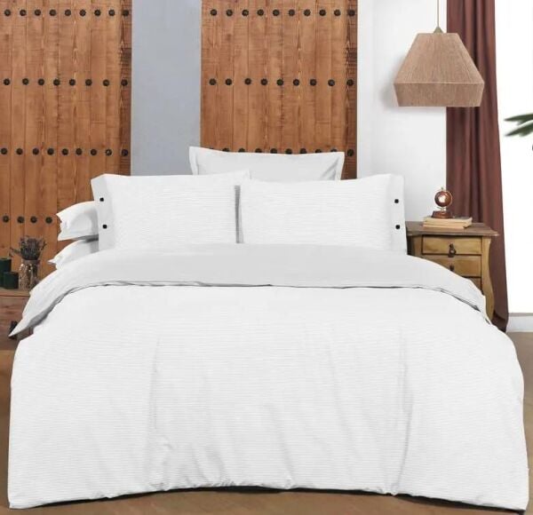 Sarev Fancy Stripe Nevresim Takımı Beyaz Tek Kişilik