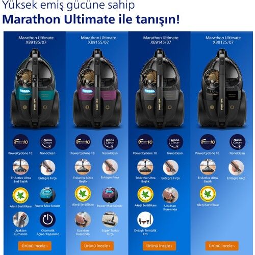 Philips Marathon XB9125/07 650 W Torbasız Süpürge
