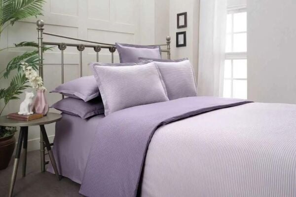 Sarev Fancy Stripe Nevresim Takımı Lila Çift Kişilik