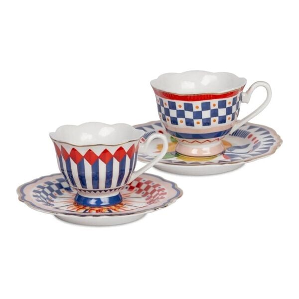 Baci Milano Dolce Vita Çok Renkli Kahve Fincan Takımı