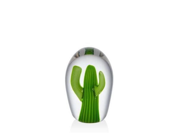 Lamedore Cactus Green Glass Decor 8x8x13 Cm