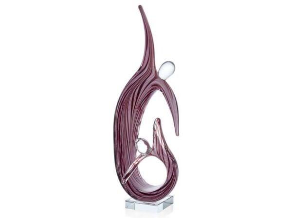 Lamedore Dancers Red Pink Glass Decor 17,5x14x42 Cm