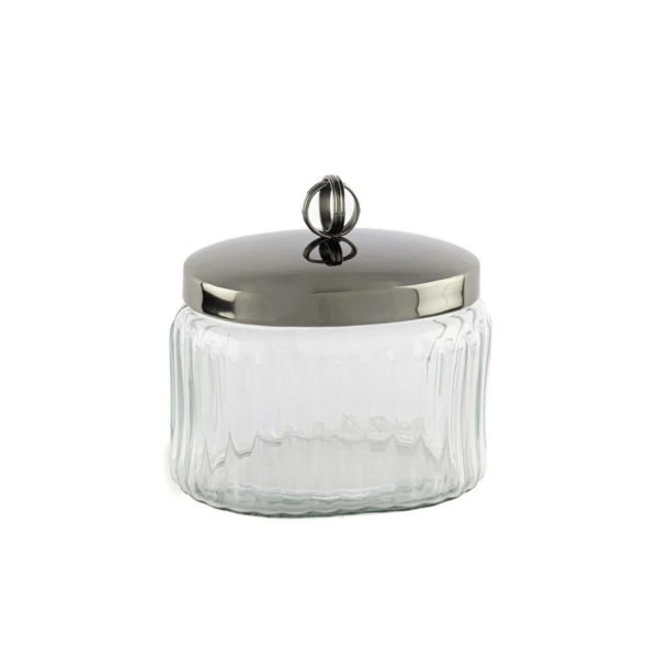 Mikasa Moor Füme Kapaklı Oval Cam Kavanoz 14x10x14 cm