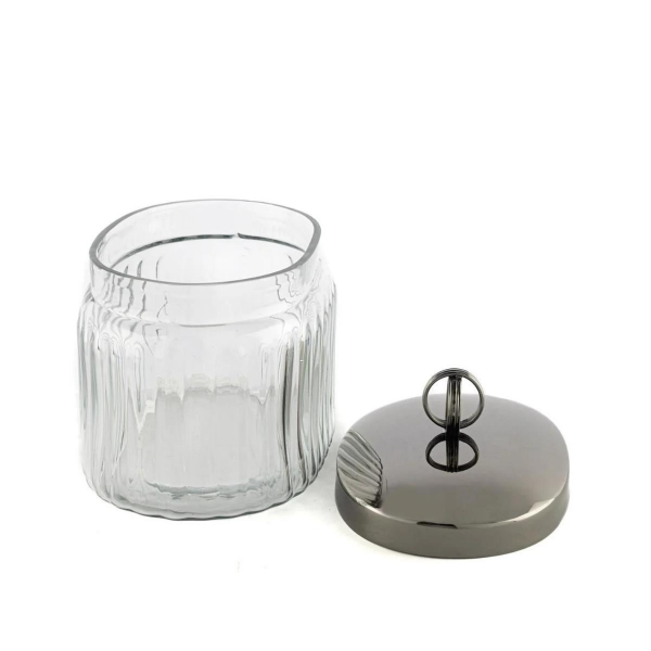 Mikasa Moor Füme Kapaklı Oval Cam Kavanoz 14x10x14 cm