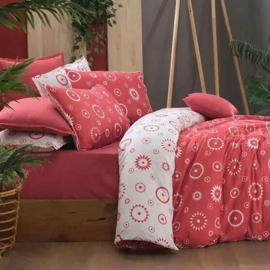 Sarev Merlot Fancy Poplin Nevresim Takımı Kırmızı Çift Kişilik