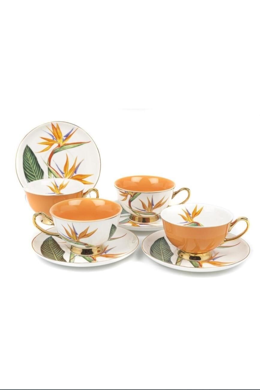 Mikasa Moor Orange Flower 4'lü Çay Fincanı Seti