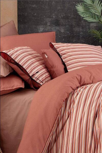 Sarev Merida Fancy Poplin Nevresim Takımı Taba Çift Kişilik