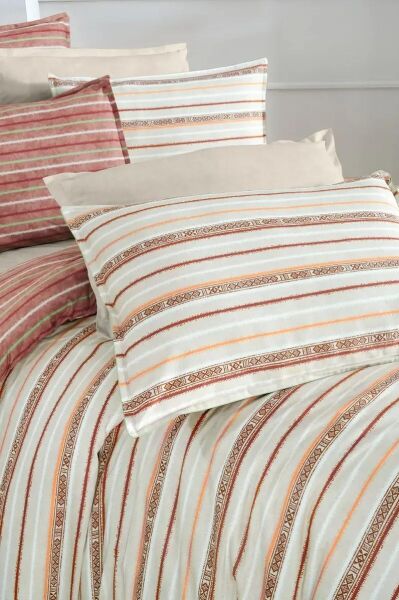 Sarev Rabina Fancy Poplin Nevresim Takımı Taba Çift Kişilik