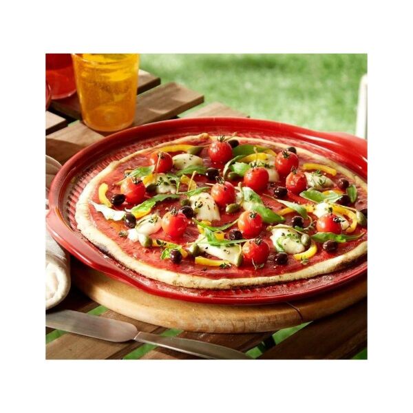 Emile Henry Pizza/Fırın Kabı Yuvarlak  40 cm Kırmızı/Burgundy